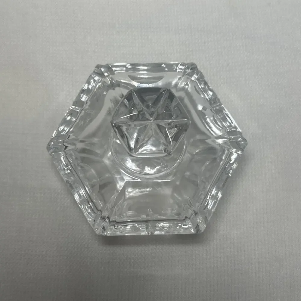 4 Pc Vintage Crystal Vanity Set Art Deco Bowl Bottle Decanter Starburst